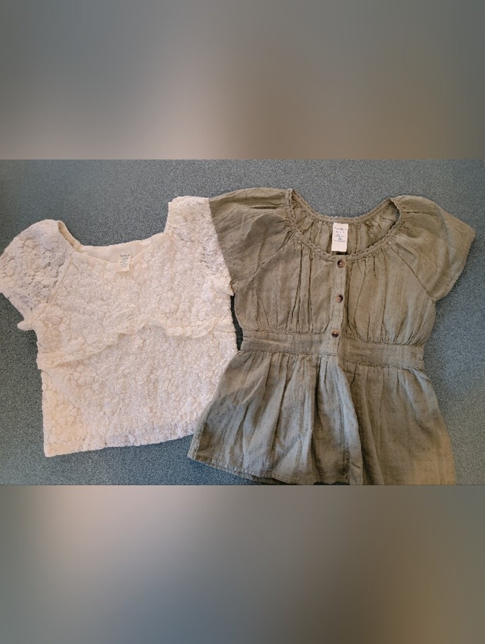 Girls Thereabouts Size 10/12 Tops Lot Lace Olive Peplum Back to School Cute